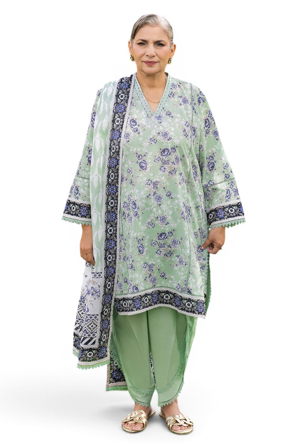 3 Piece Printed Suit