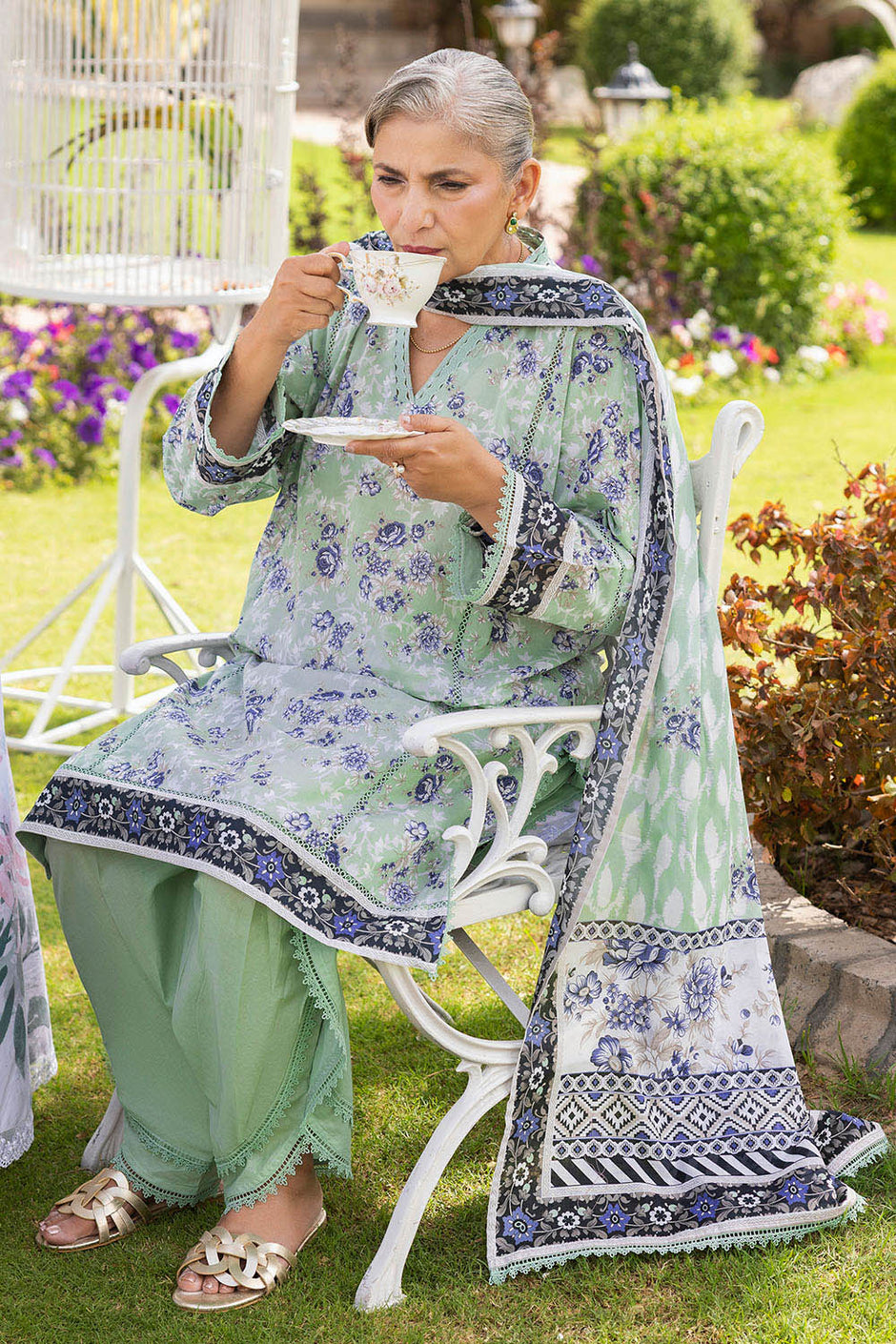3 Piece Printed Suit