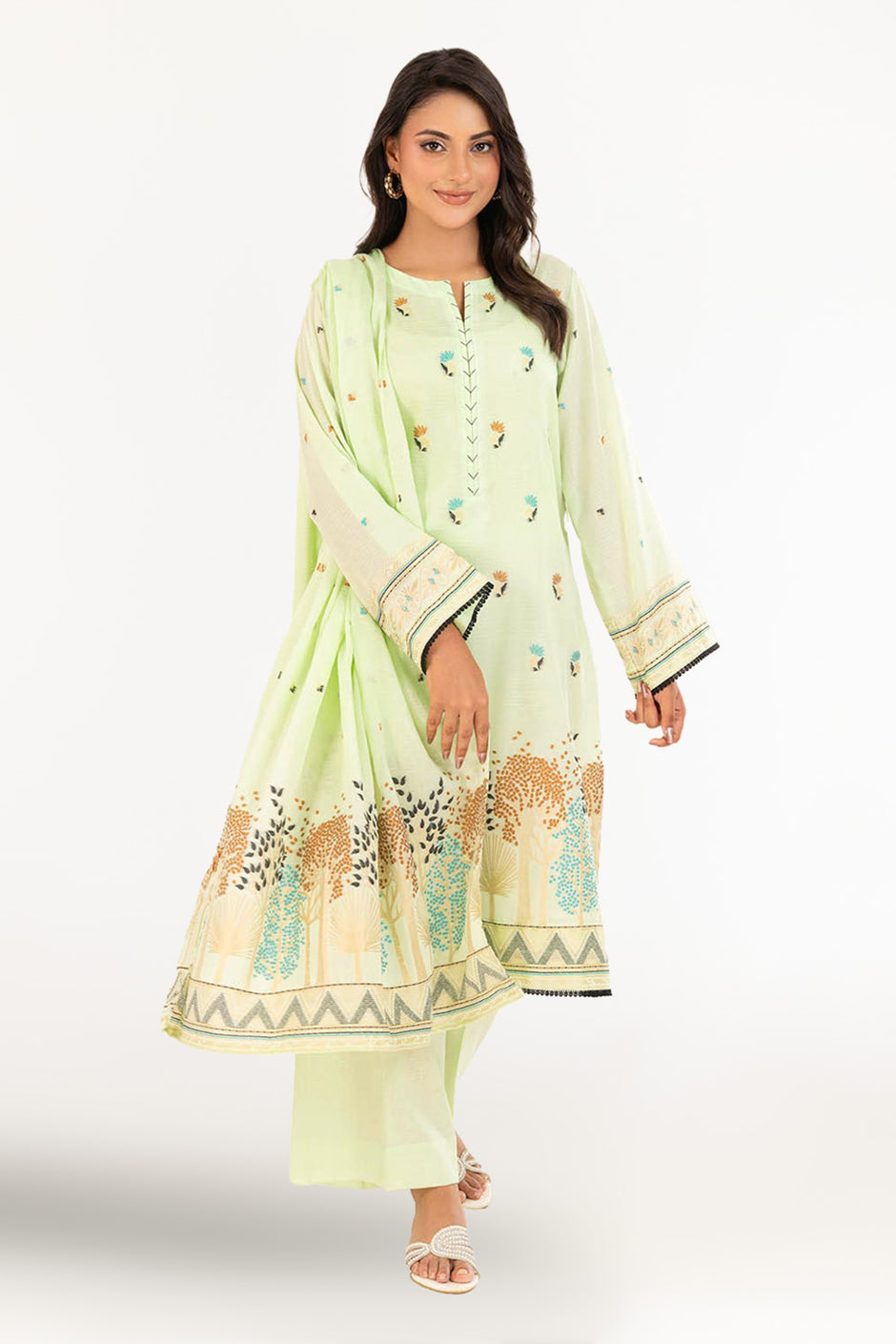 3 Piece Unstitched Jacquard Suit