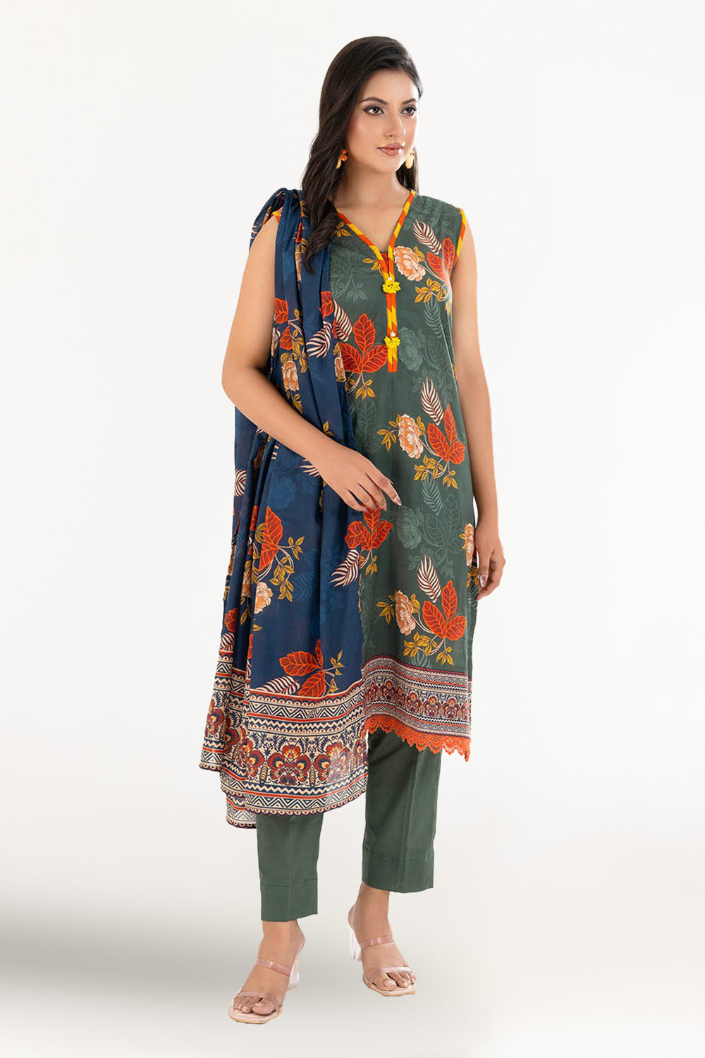 3 Piece Unstitched Printed Lawn Suit