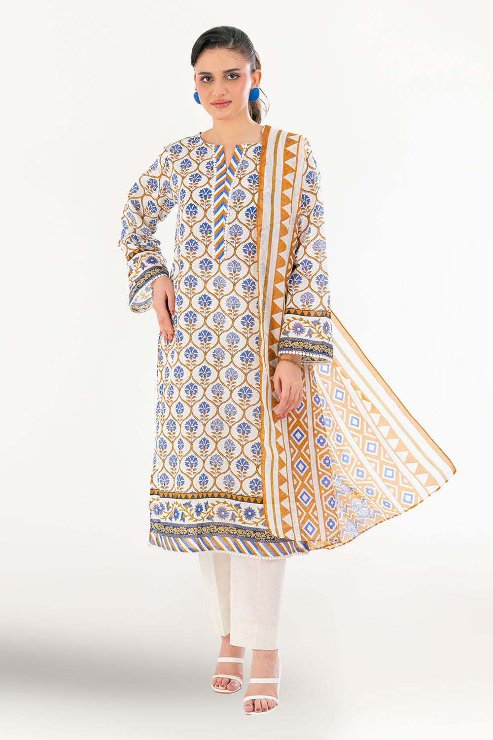 3 Piece Printed Lawn Suit with Dupatta CLP-52216