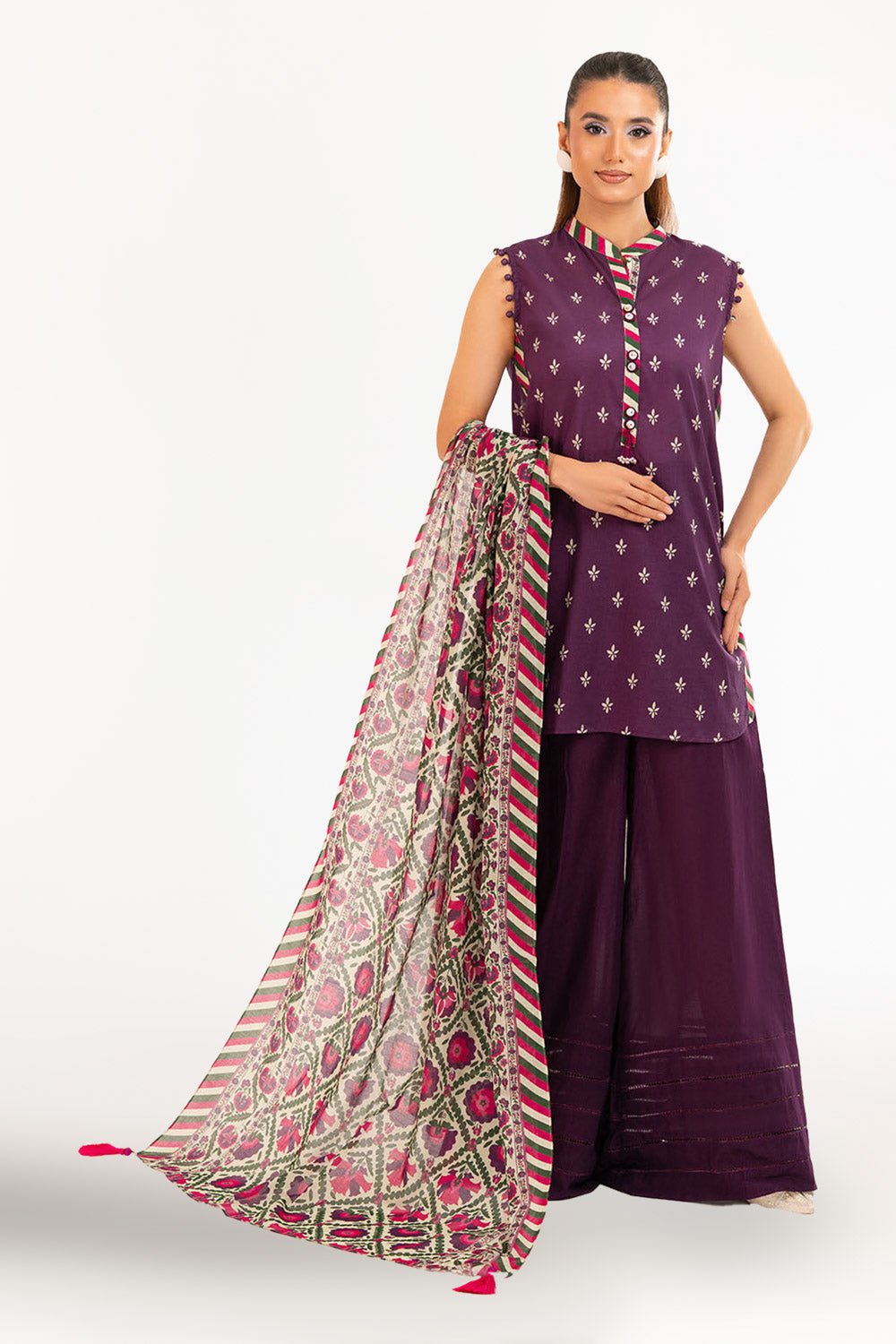 3 Piece Printed Lawn Suit with Dupatta