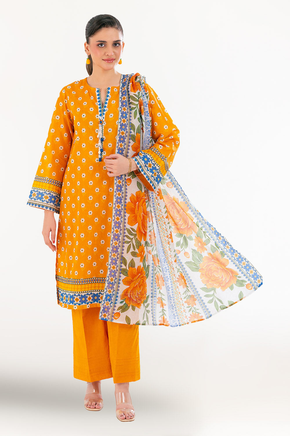 3 Piece Printed Lawn Suit with Dupatta