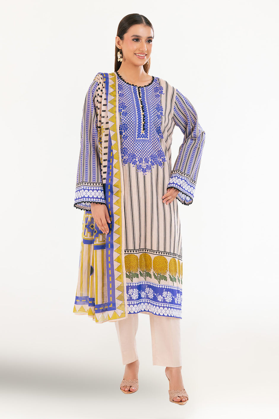 3 Piece Printed Lawn Suit with Dupatta CLP-52245