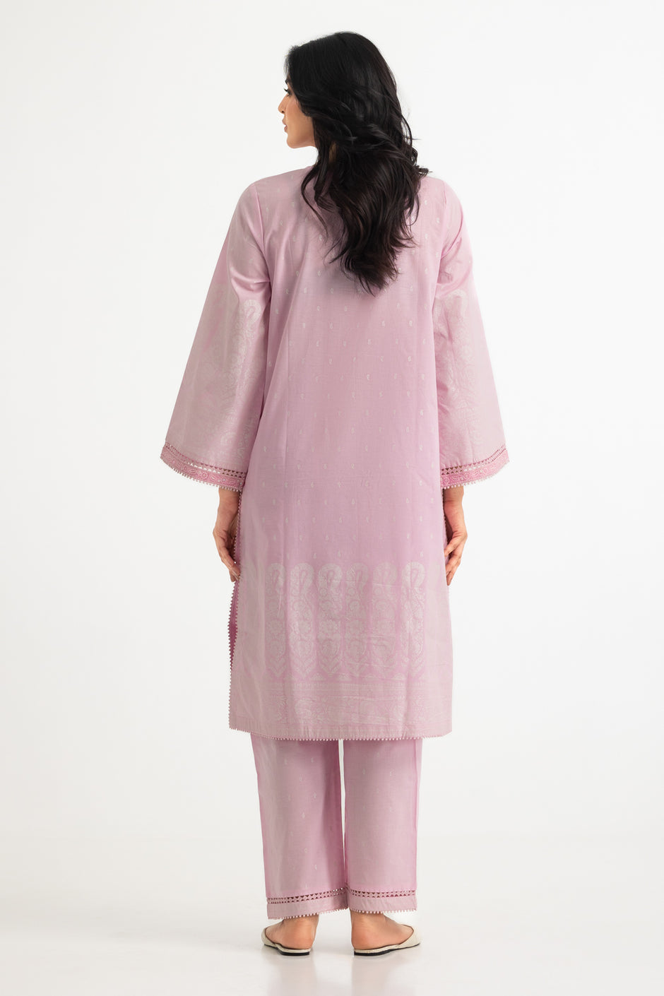 Cambric Block Printed Co-Ord Set With Embroidered