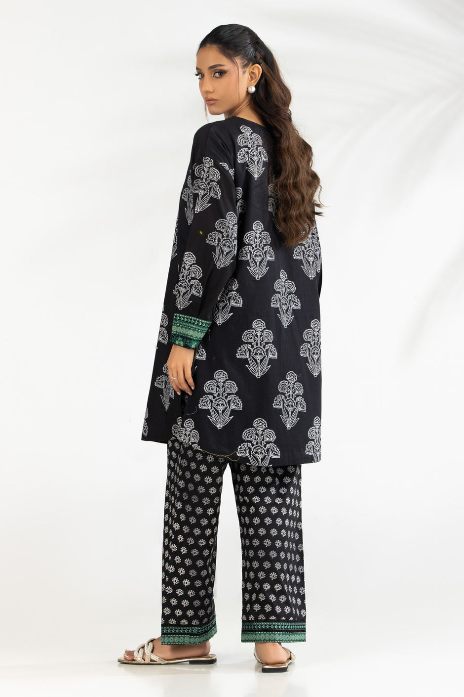 Cambric Block printed Co-Ord Set With Embroidered