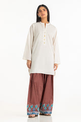 Cambric Dyed Shirt And Printed Shalwar With Embroidered IPST-55288