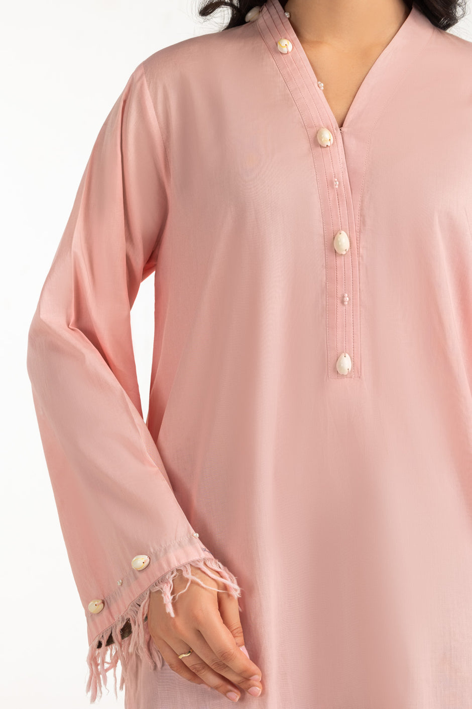 Cambric Dyed Shirt And Printed Shalwar With Embroidered IPST-55291