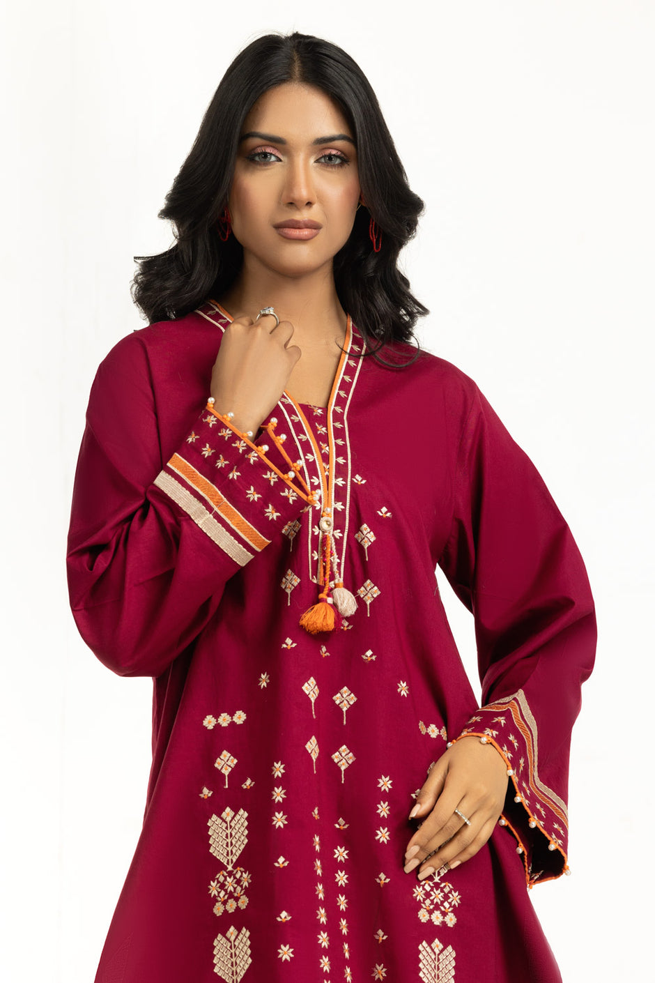 Cambric Embroidered Co-Ord Set