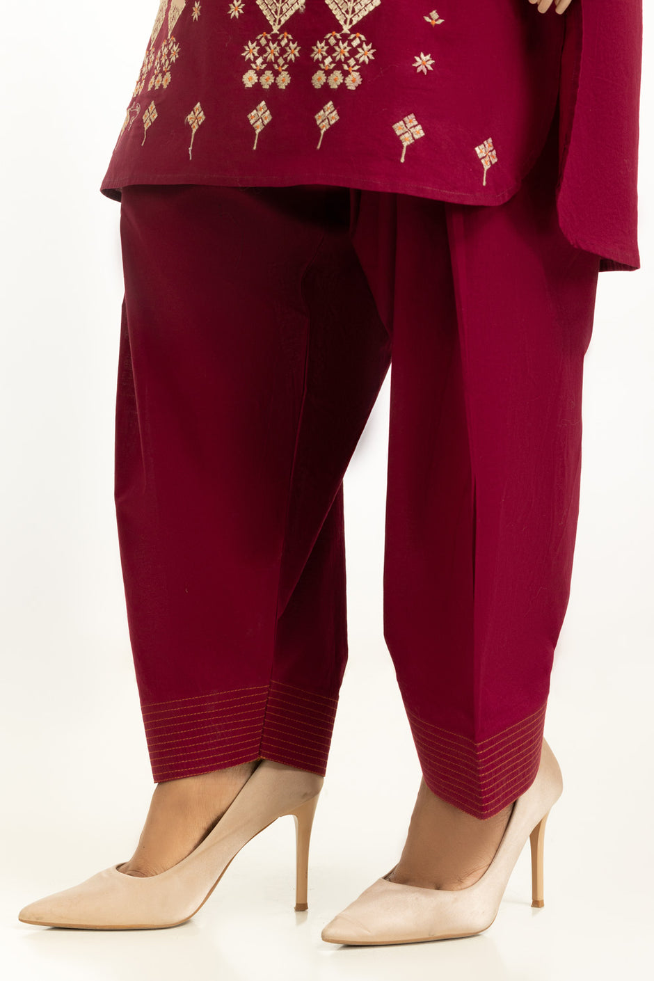 Cambric Embroidered Co-Ord Set