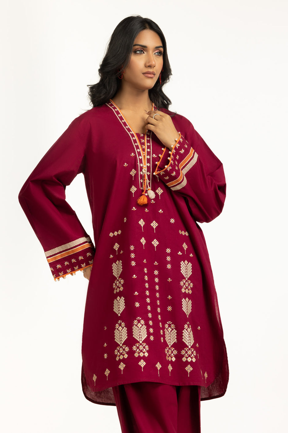 Cambric Embroidered Co-Ord Set