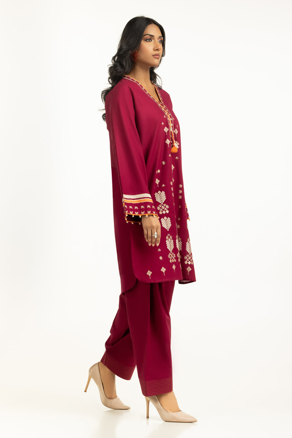 Cambric Embroidered Co-Ord Set