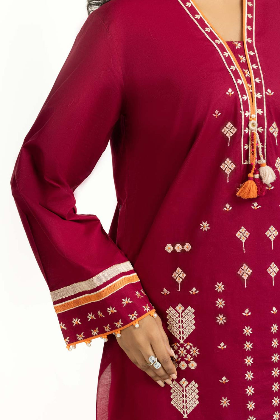 Cambric Embroidered Co-Ord Set