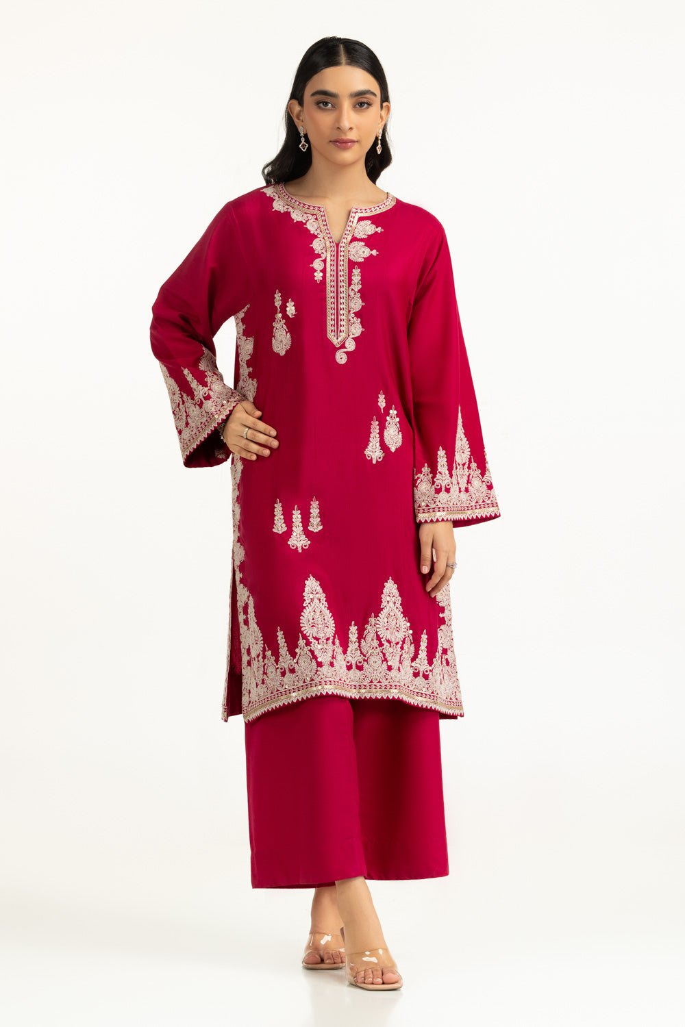 Cambric Embroidered Co-Ord Set IPST-55080