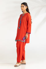 Cambric Embroidered Co-Ord Set IPST-77101