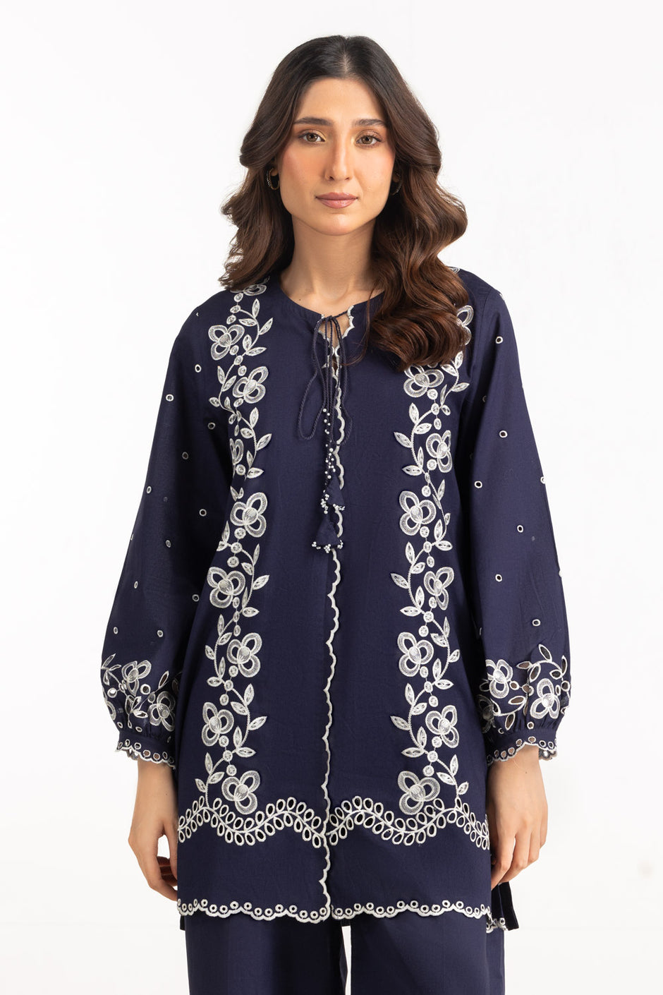 Cambric Embroidered Co-Ord Set