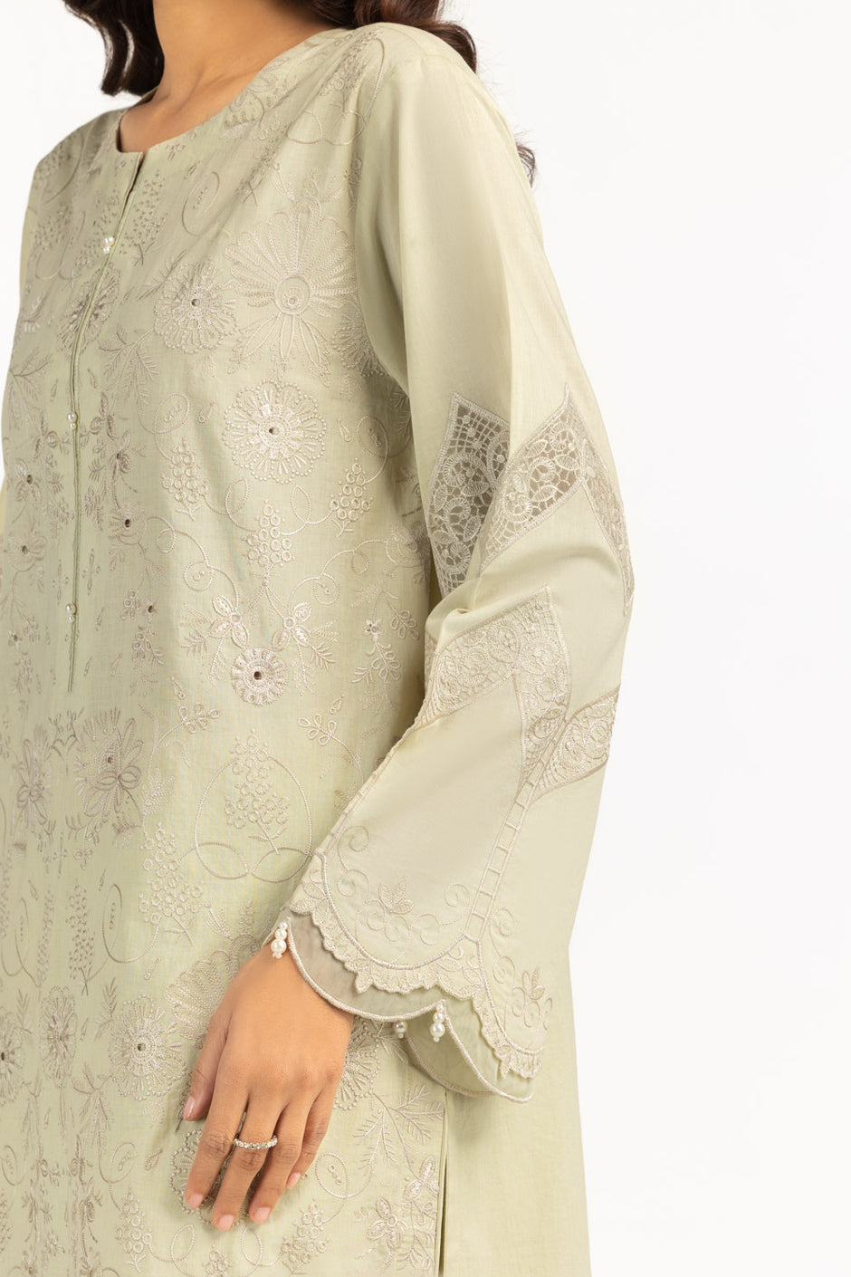 Cambric Embroidered Co-Ord Set