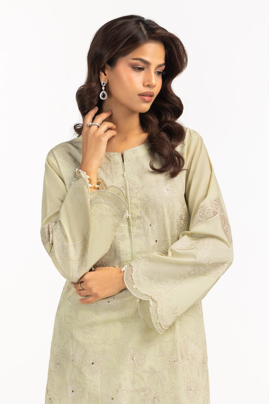 Cambric Embroidered Co-Ord Set