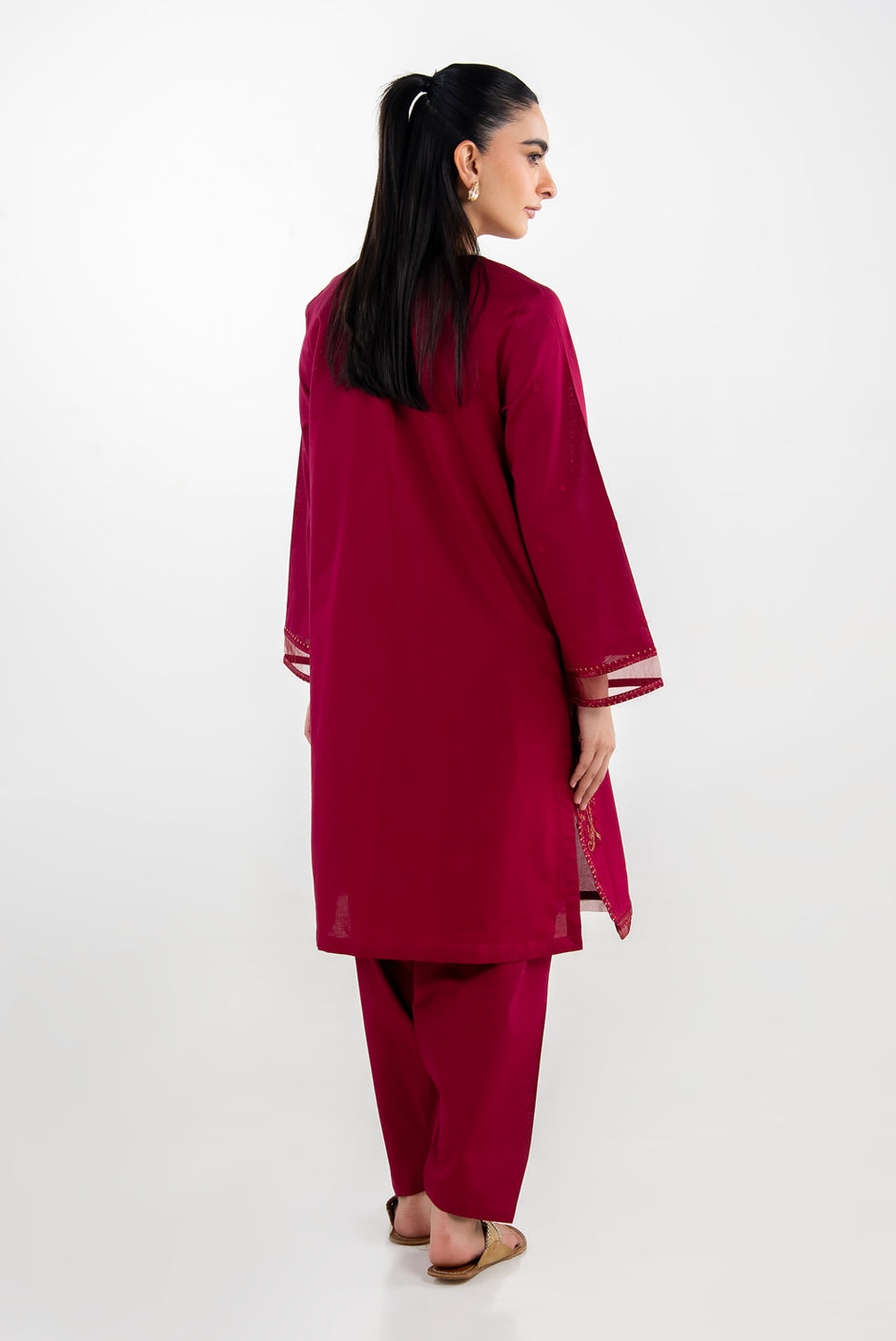 Cambric Embroidered Co-Ord Set