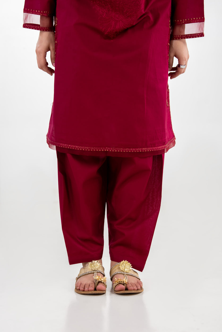 Cambric Embroidered Co-Ord Set