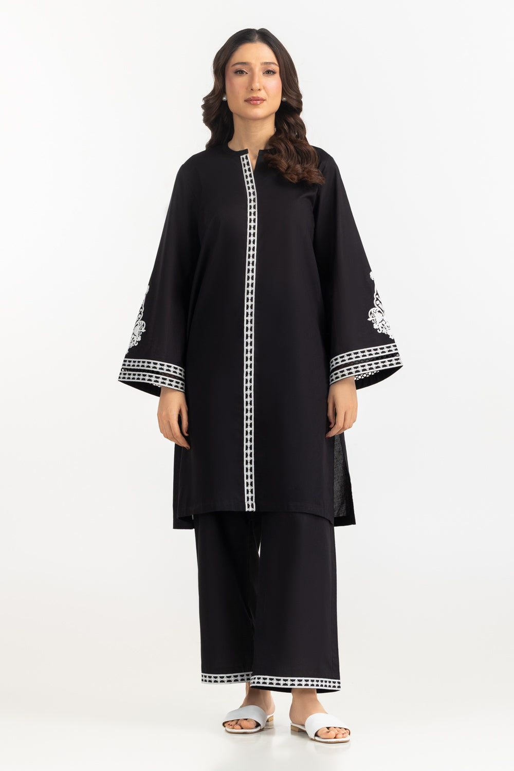 Cambric Embroidered Co-Ord Set