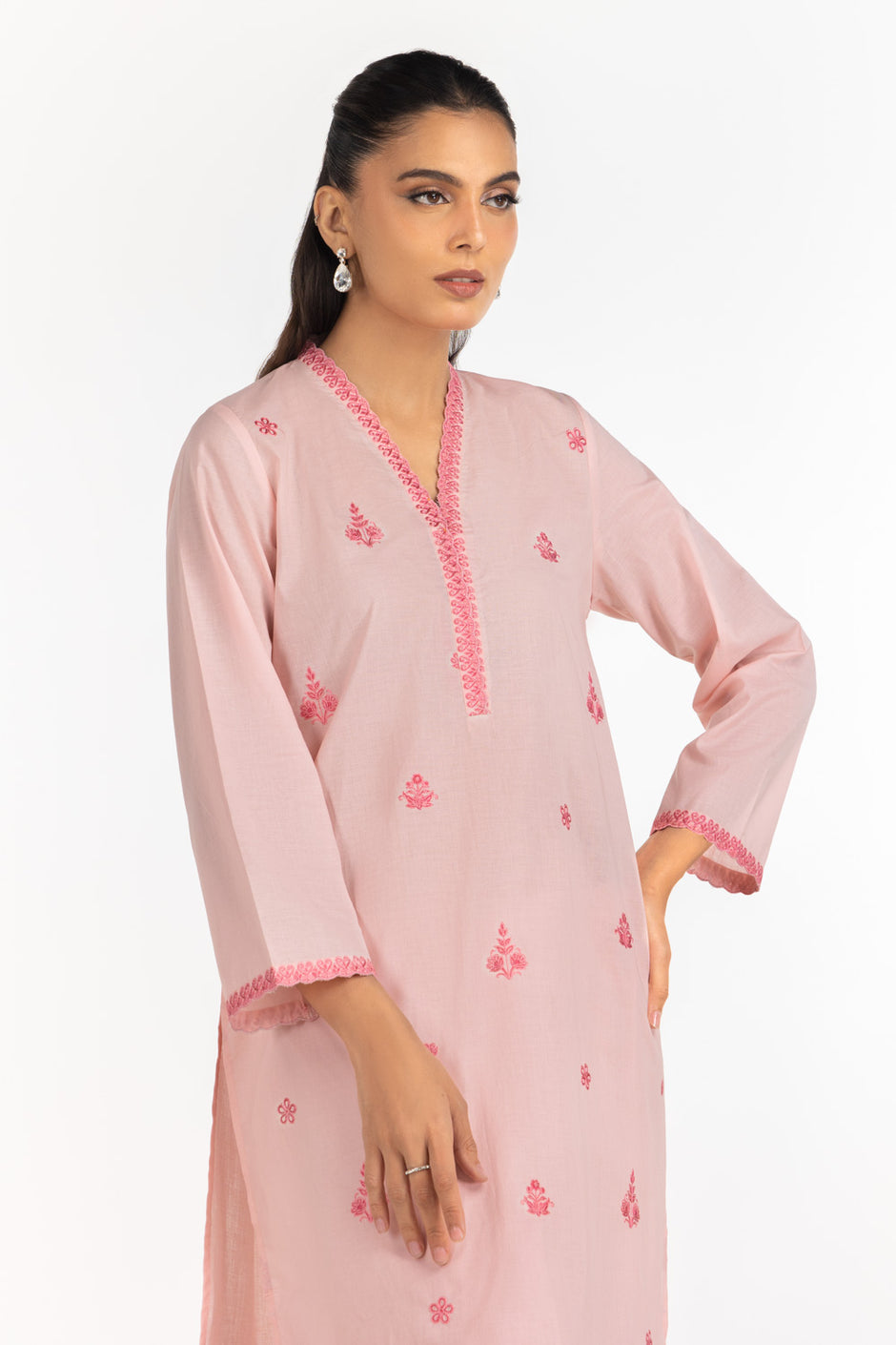 Cambric Embroidered Co-Ord Set
