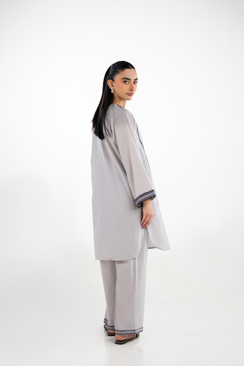Cambric Embroidered Co-Ord Set