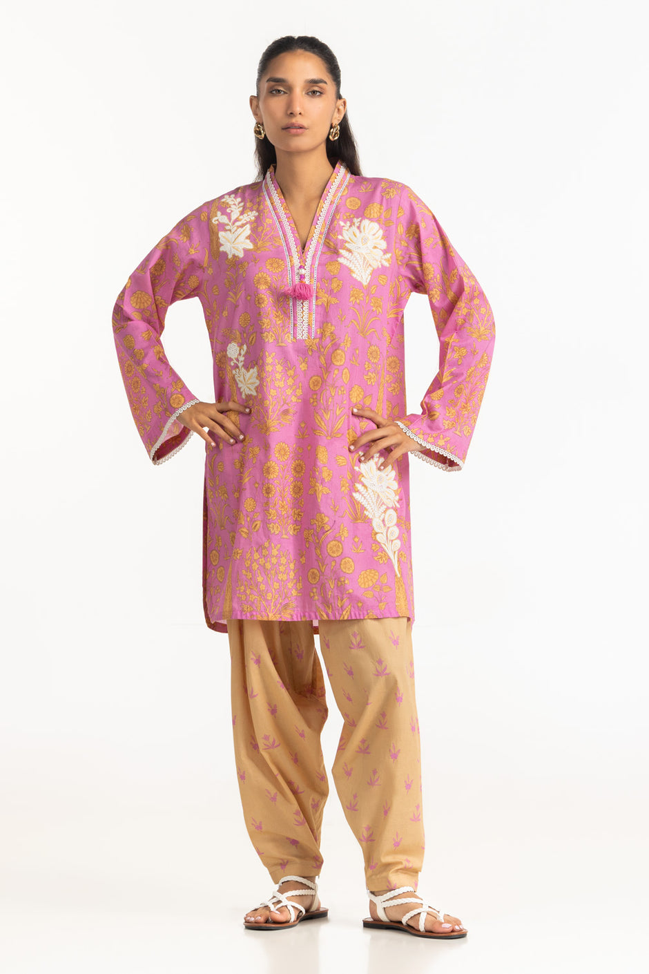 Cambric Embroidered Co-Ord Set IPST-77452