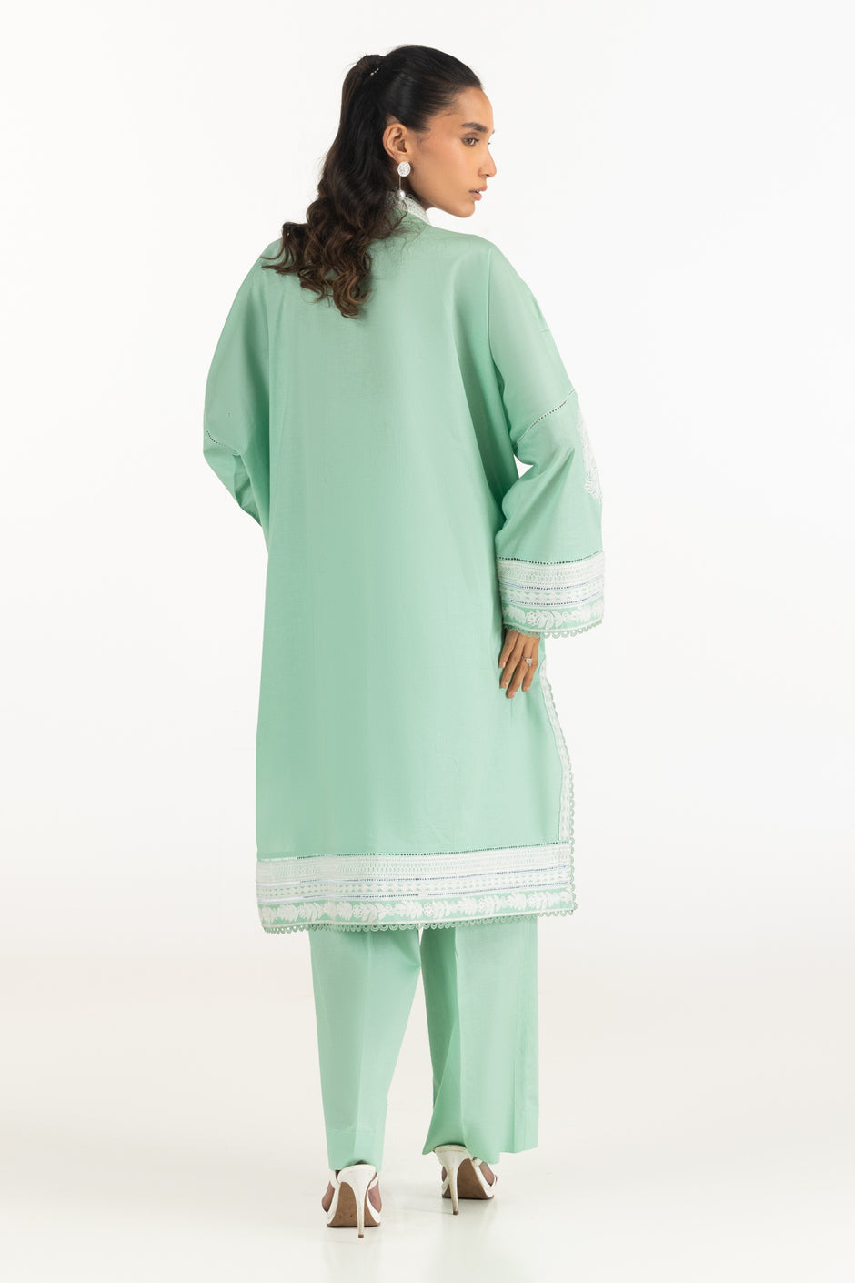 Cambric Embroidered Co-Ord Set