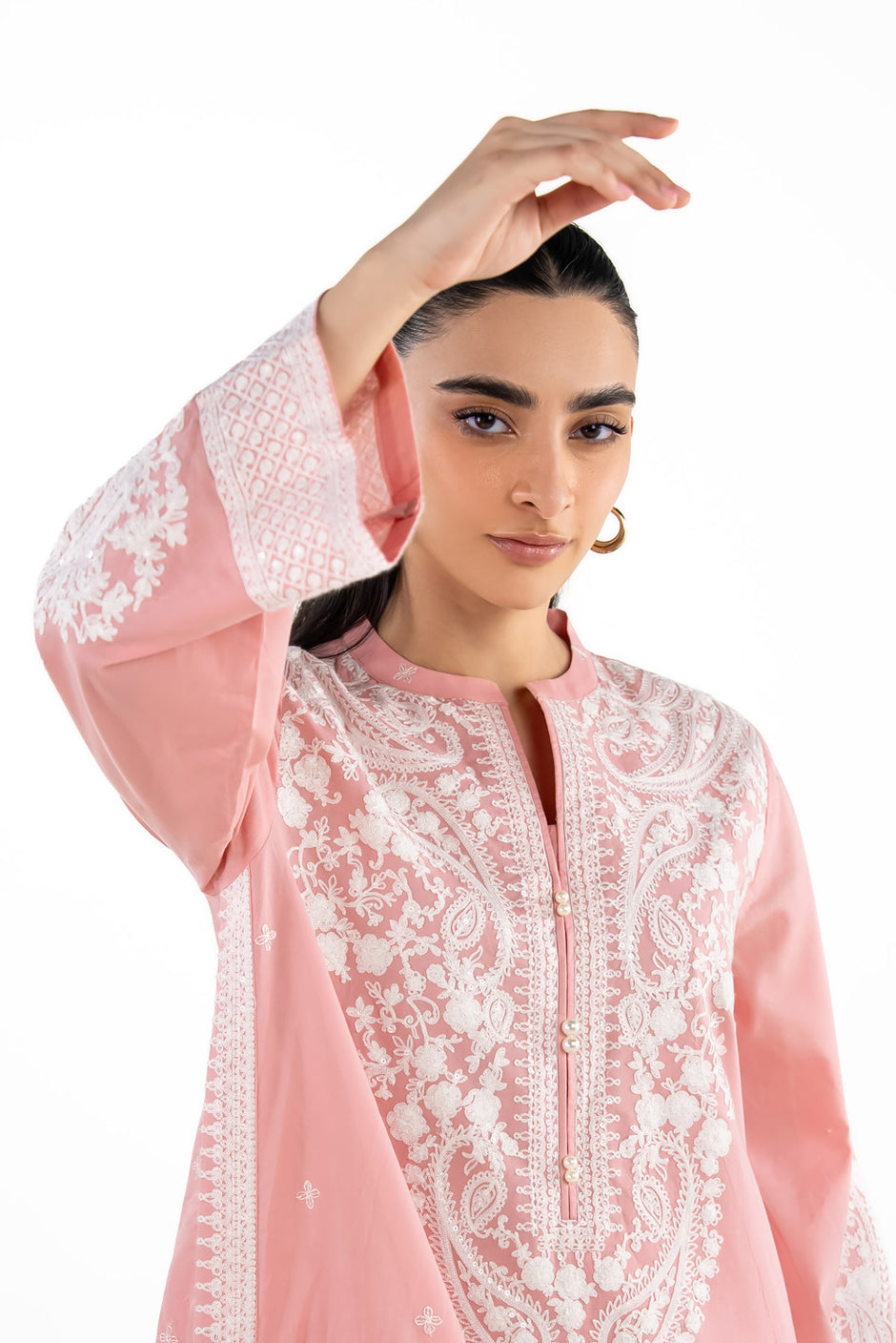 Cambric Embroidered Co-Ord Set