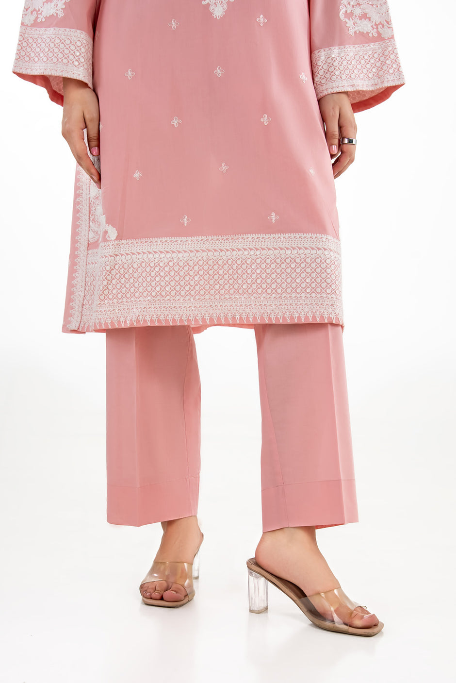 Cambric Embroidered Co-Ord Set