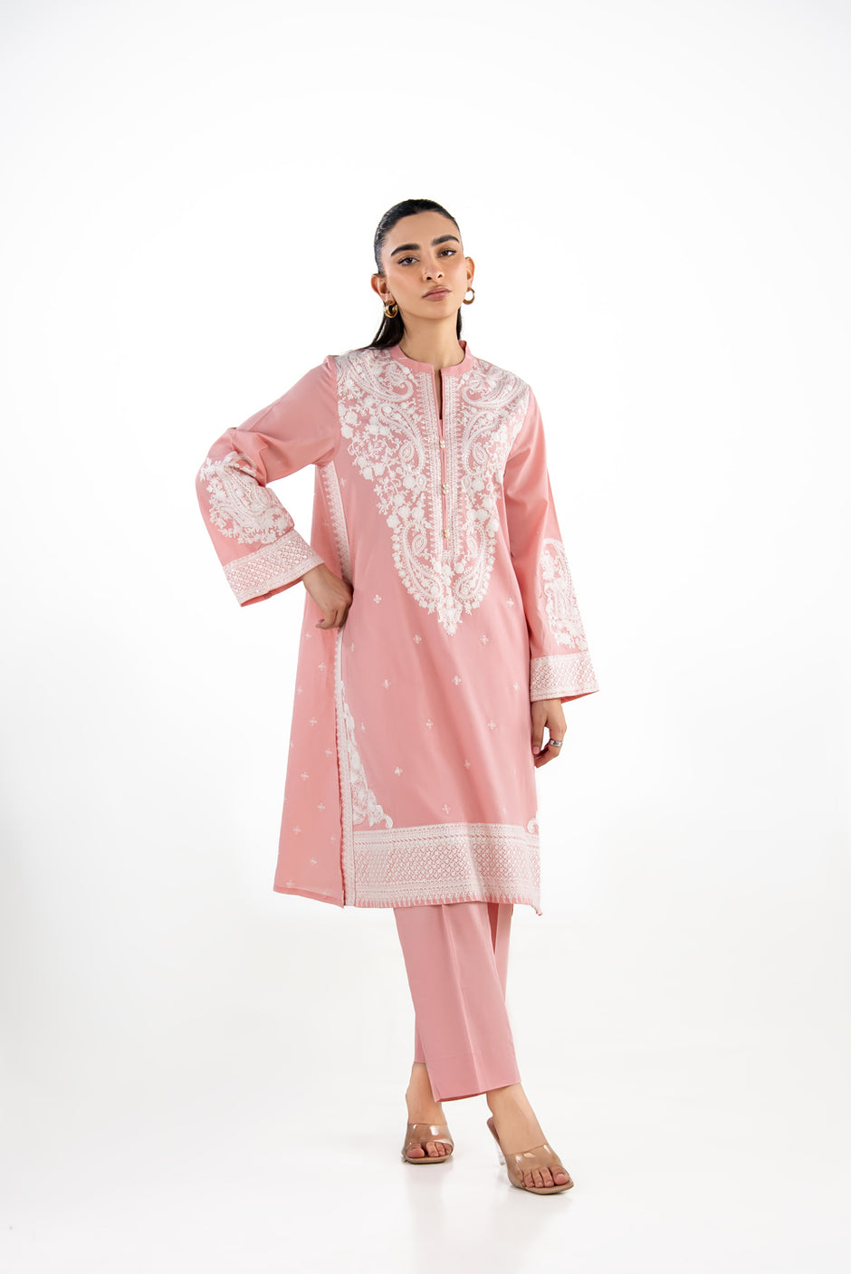Cambric Embroidered Co-Ord Set