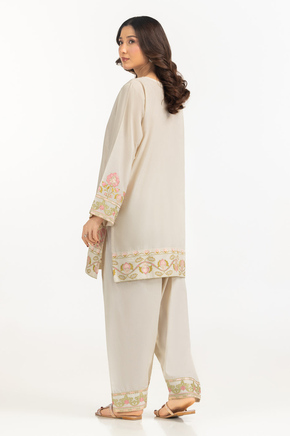 Cambric Embroidered Co-Ord Set