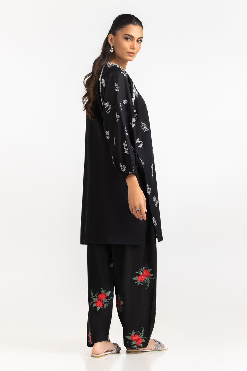 Cambric Embroidered Co-Ord Set