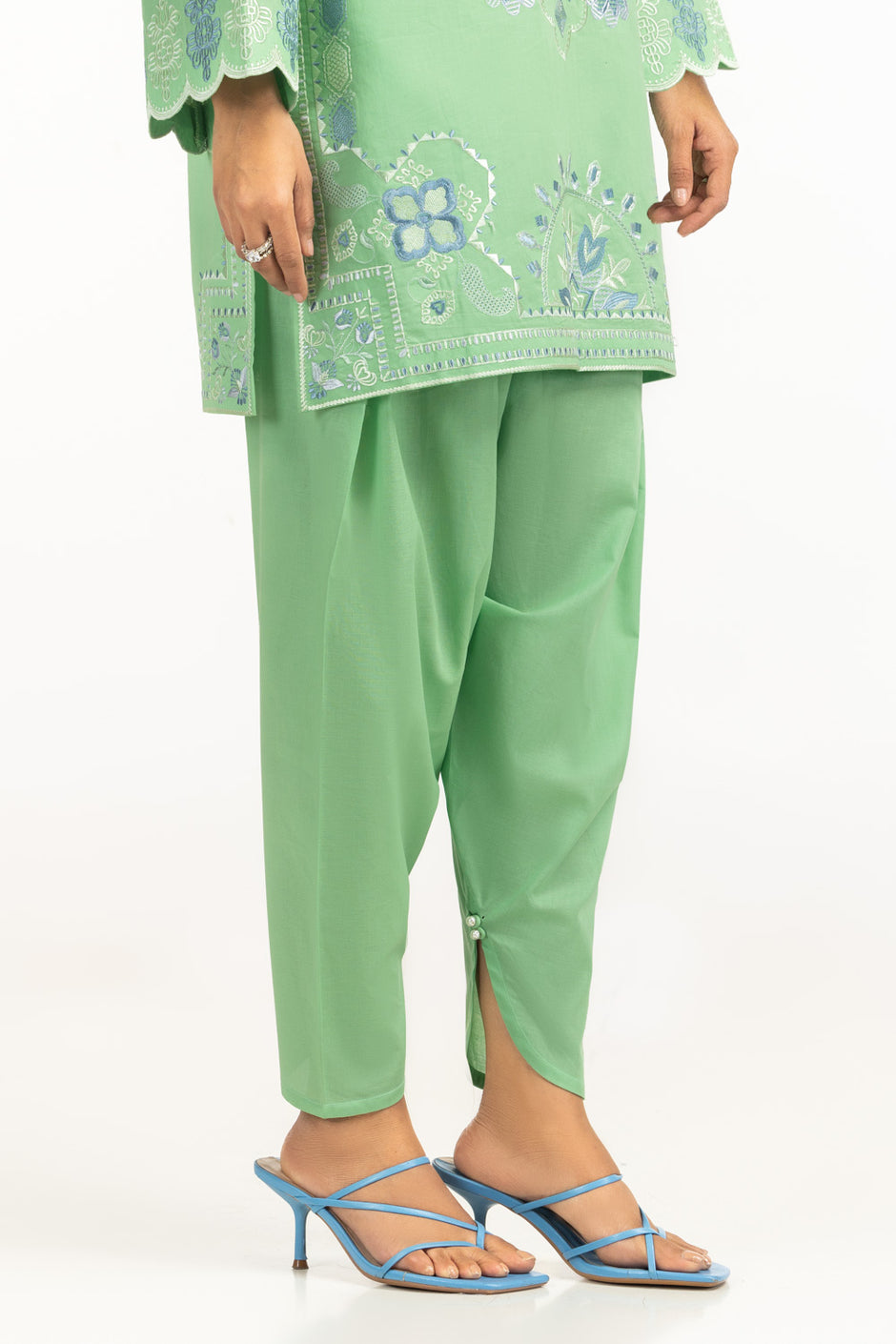 Cambric Embroidered Co-Ord Set