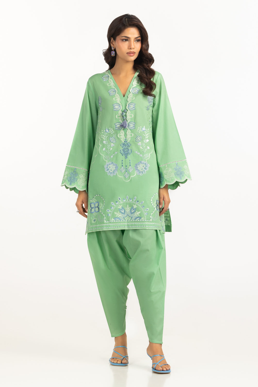 Cambric Embroidered Co-Ord Set IPST-77483