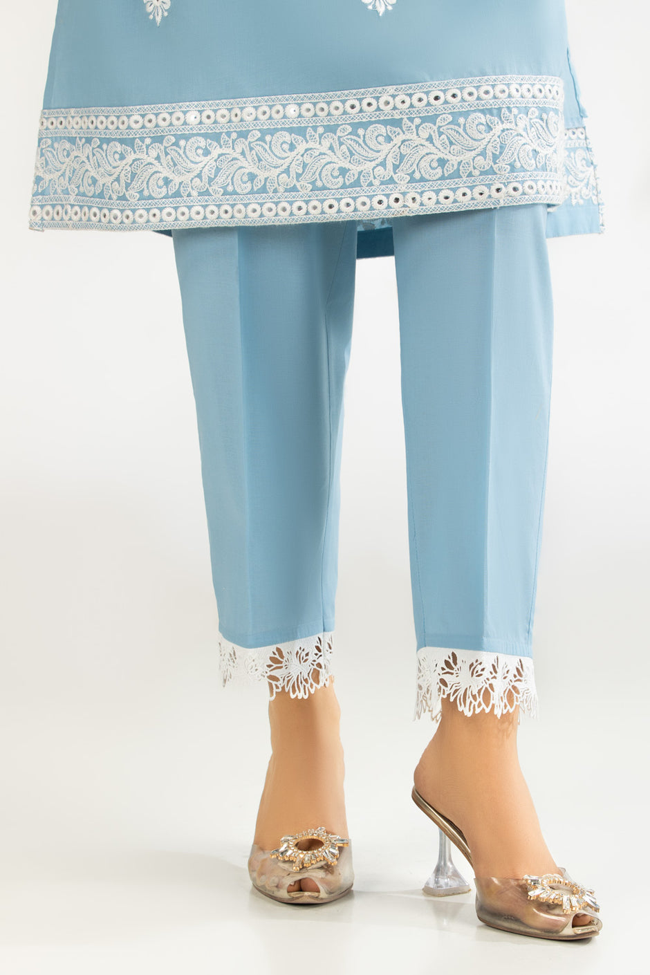 Cambric Embroidered Co-Ord Set
