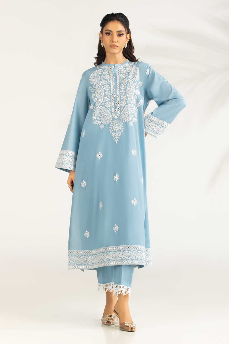 Cambric Embroidered Co-Ord Set