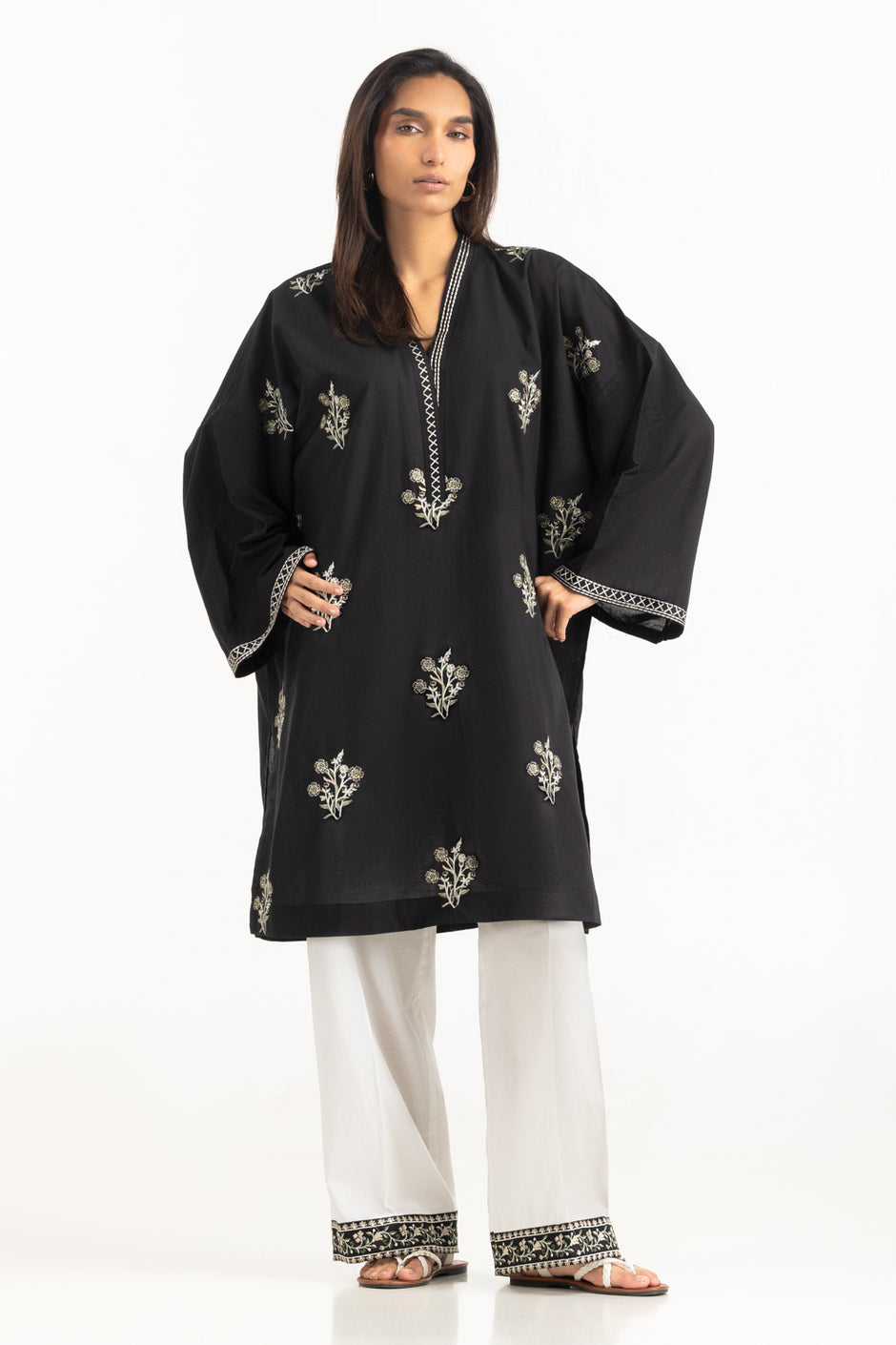 Cambric Embroidered Co-Ord Set
