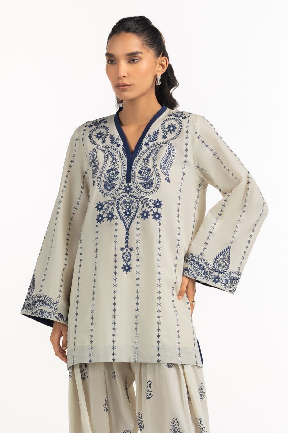 Cambric Embroidered Co-Ord Set