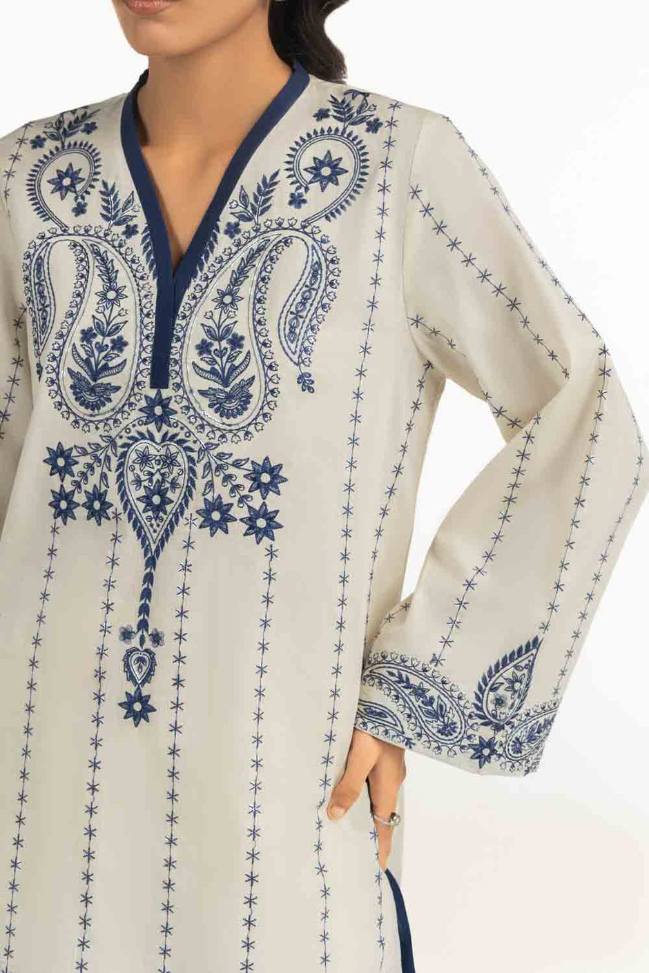 Cambric Embroidered Co-Ord Set