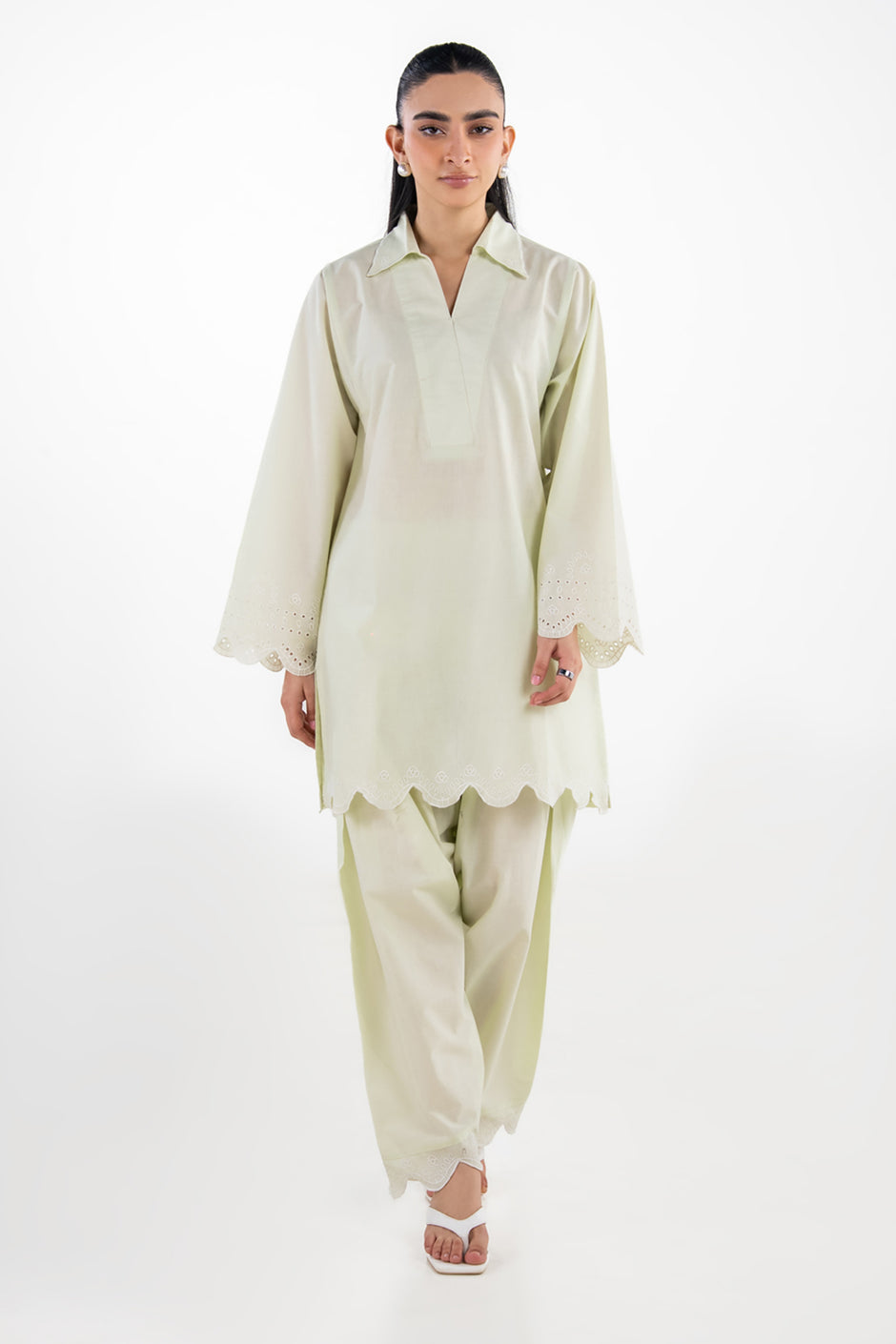 Cambric Embroidered Co-Ord Set IPST-77518