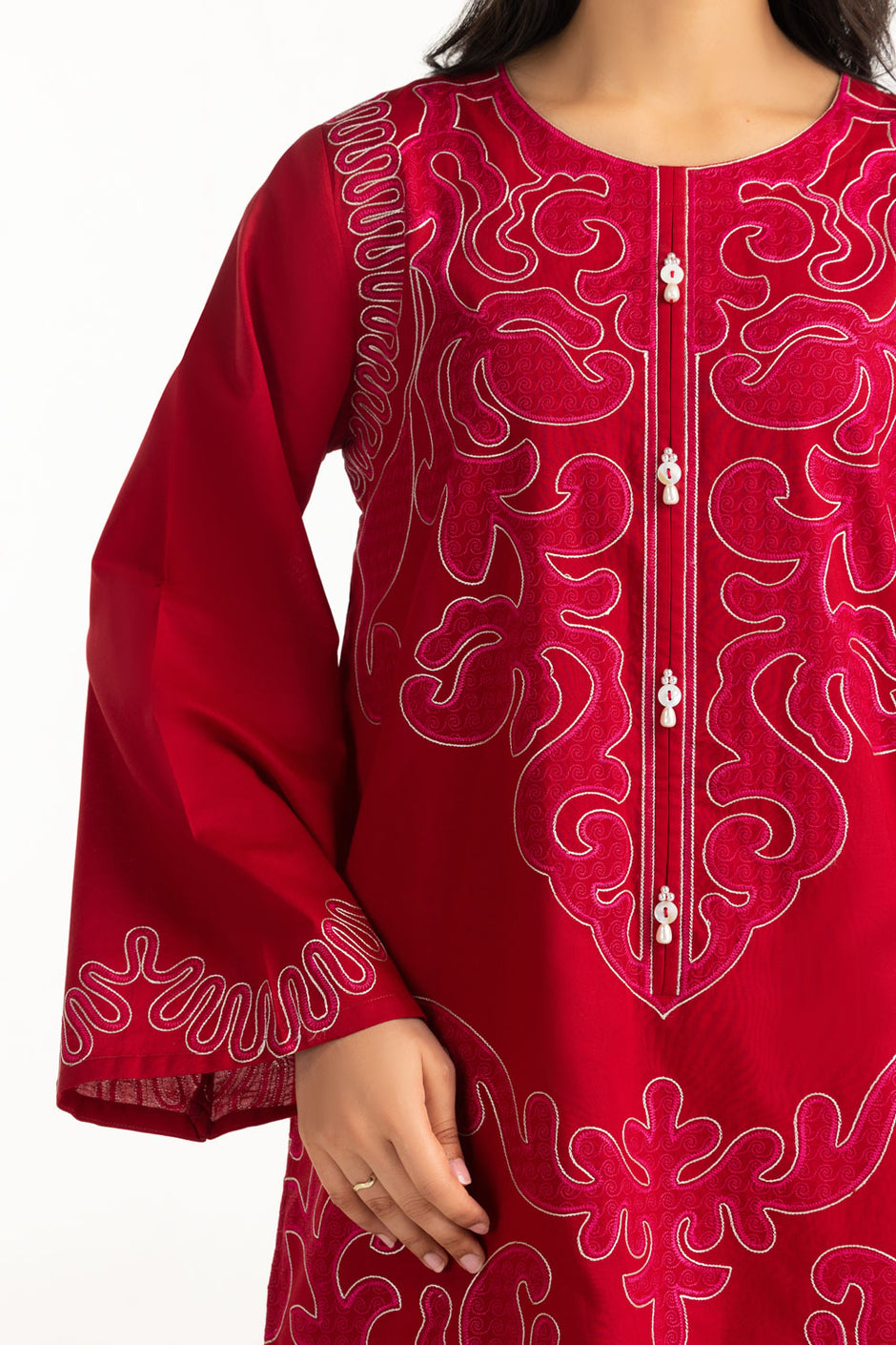 Cambric Embroidered Co-Ord Set