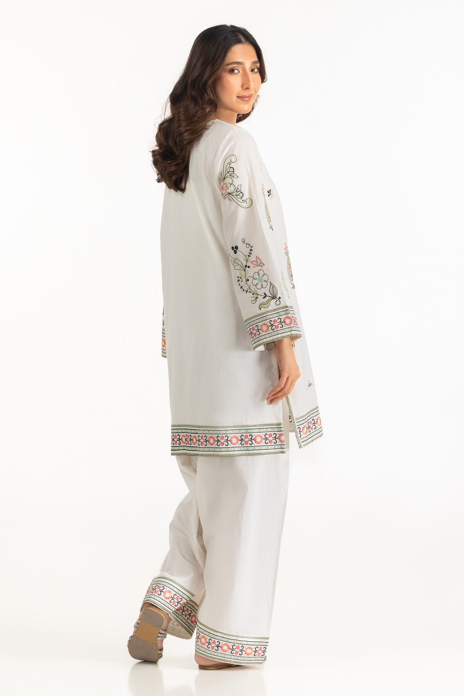 Cambric Embroidered Co-Ord Set