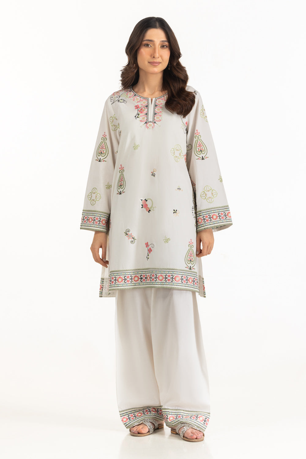 Cambric Embroidered Co-Ord Set IPST-77578