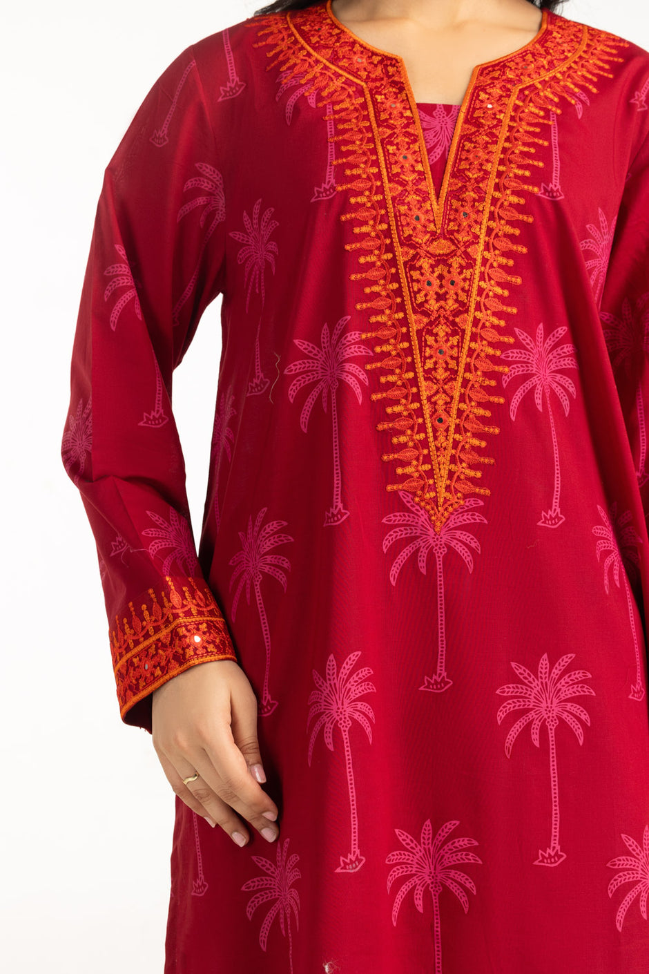 Cambric Embroidered Co-Ord Set