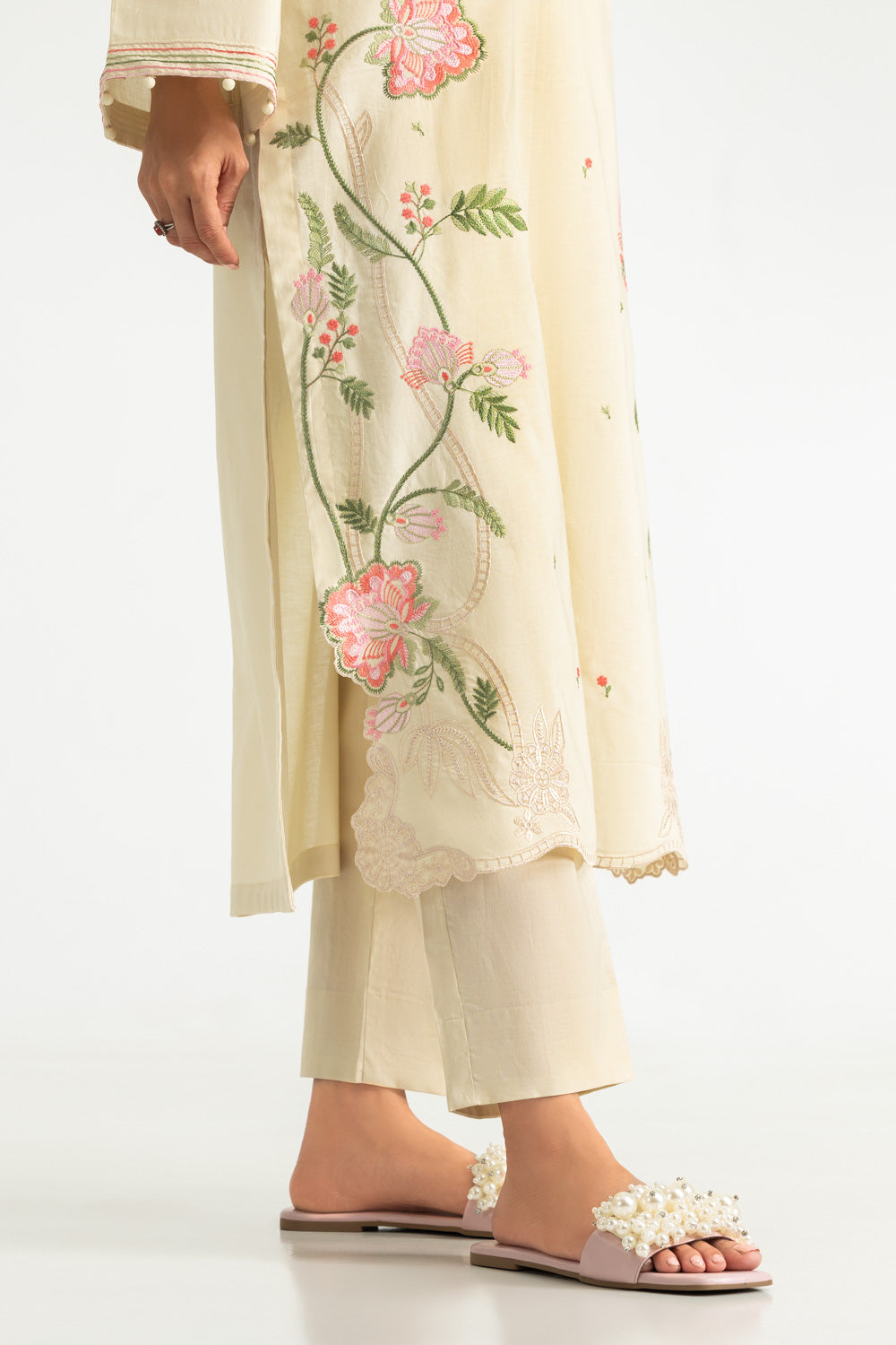 Cambric Embroidered Co-Ord Set
