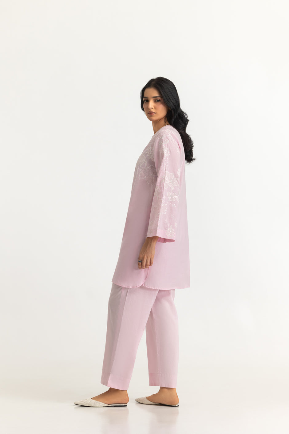 Cambric Embroidered Co-Ord Set