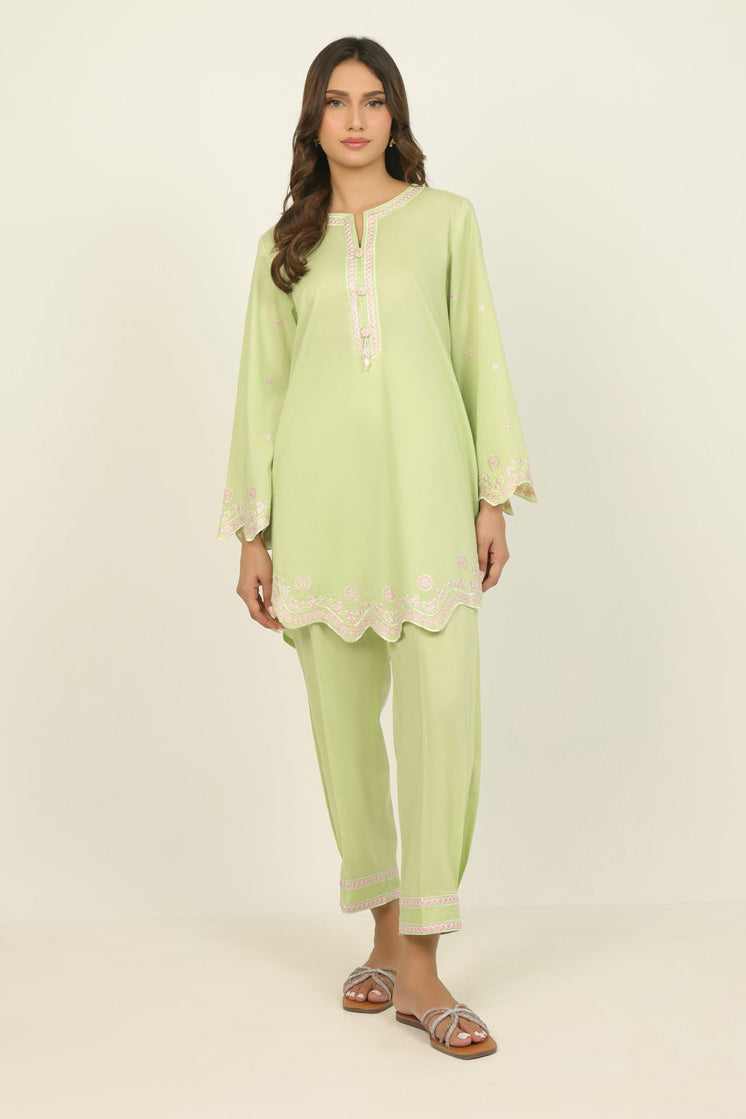 Cambric Embroidered Co-Ord Set