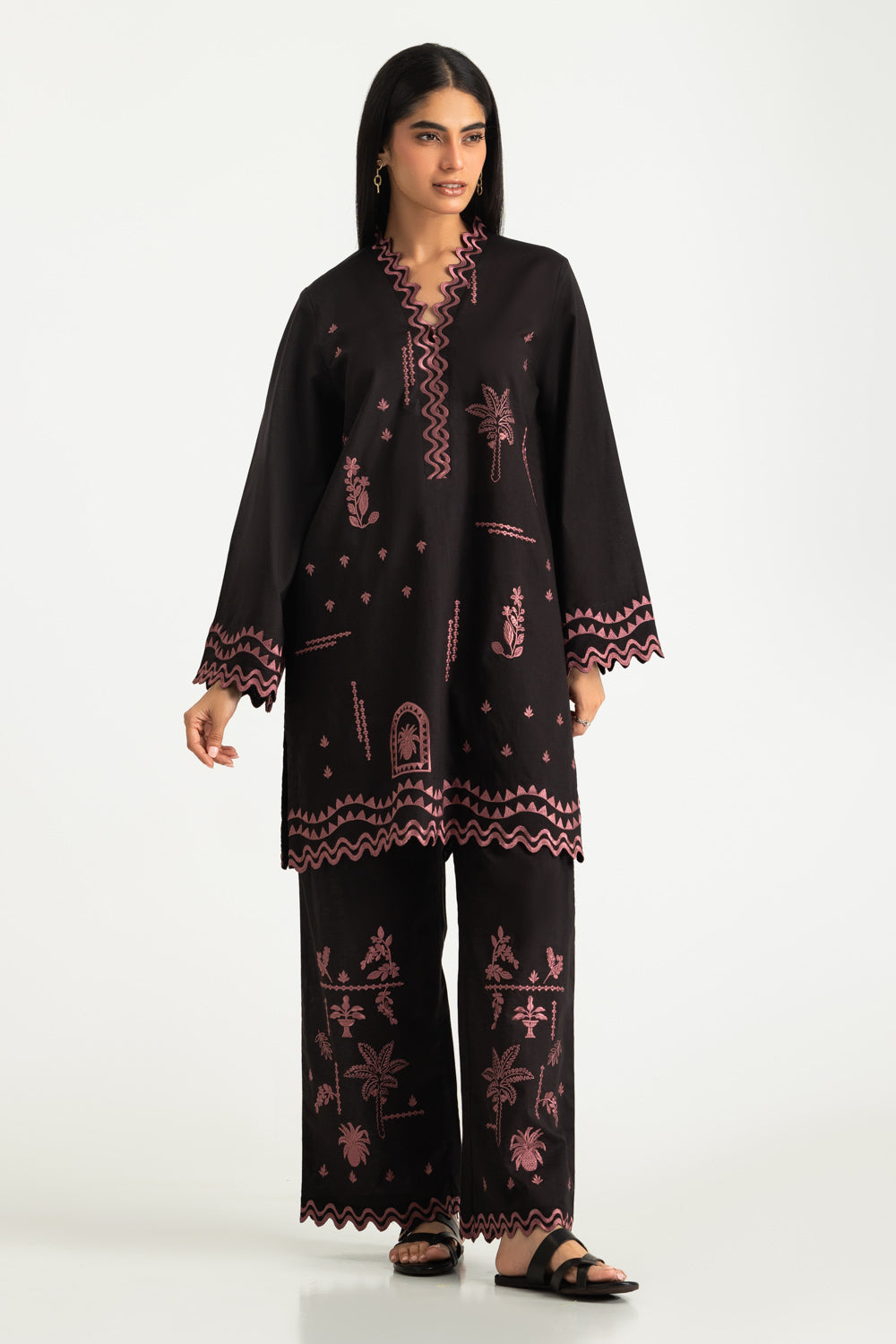 Cambric Embroidered Co-Ord Set